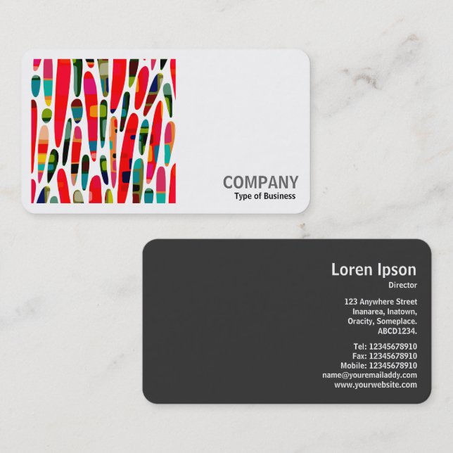 Square Photo (v2) - Collaged Color Splash 150222 Business Card (Front/Back)