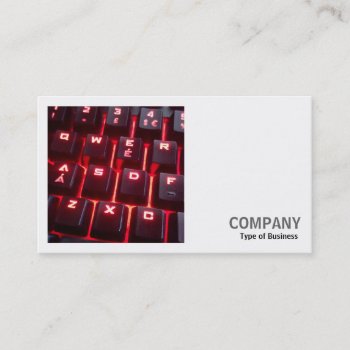 Square Photo (v2) - Glowing Keyboard Business Card by artberry at Zazzle