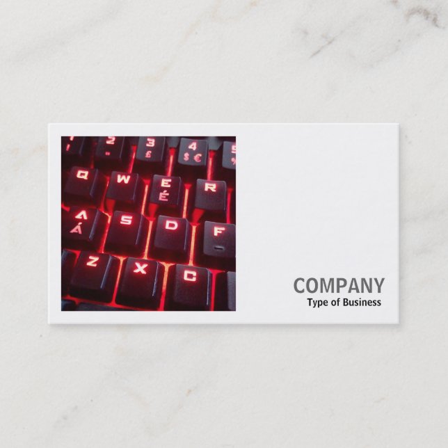 Square Photo (v2) - Glowing Keyboard Business Card (Front)