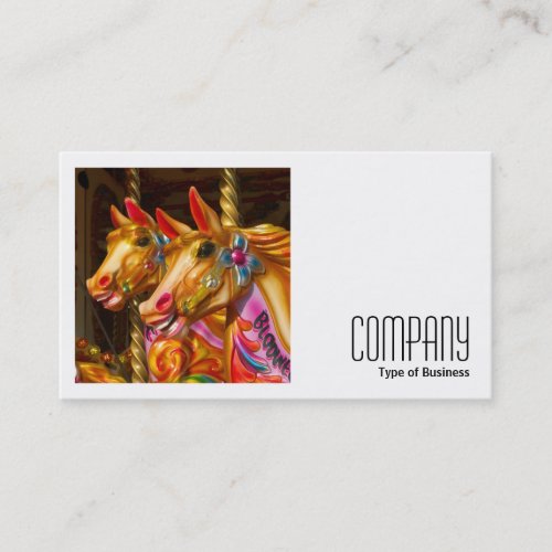 Square Photo v2 _ Merry_go_round Horses Business Card