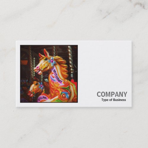 Square Photo v2 _ Merry_go_round Horses Business Card