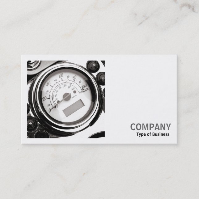 Square Photo (v2) - Motorcycle Speedometer Business Card (Front)