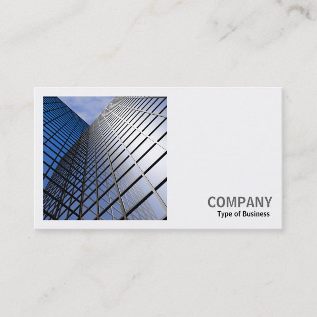 Square Photo (v2) - Reflective Office Block Business Card (Front)