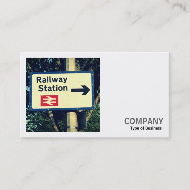 Square Photo (v2) - Station Sign Business Card (Front)