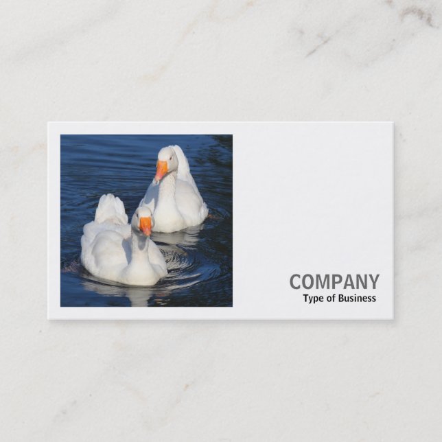 Square Photo (v2) - Two Emden Geese Business Card (Front)