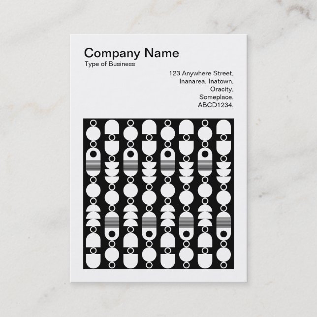 Square Photo (v3) - Abstract 140823 - White on Blk Business Card (Front)