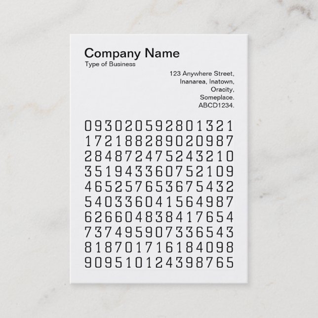 Square Photo (v3) - Random Numbers Business Card (Front)