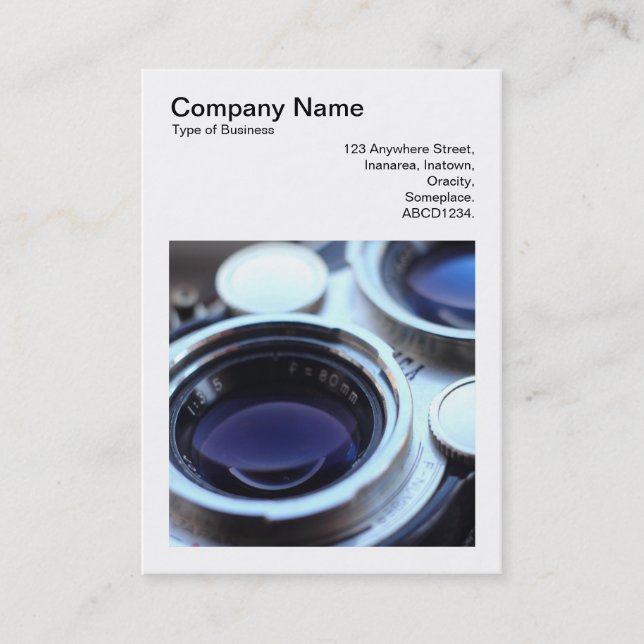 Square Photo (v3) - Vintage TLR Camera Business Card (Front)