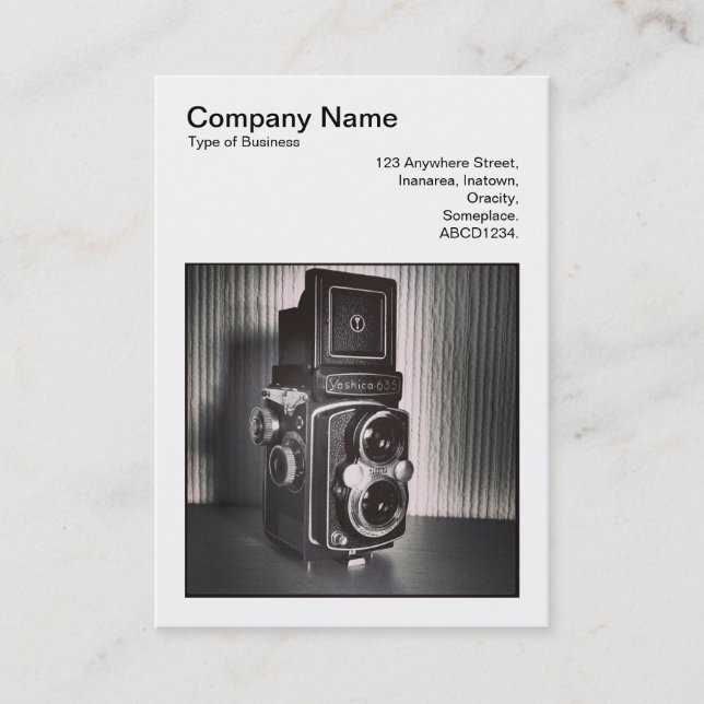 Square Photo (v3) - Vintage TLR Camera Business Card (Front)