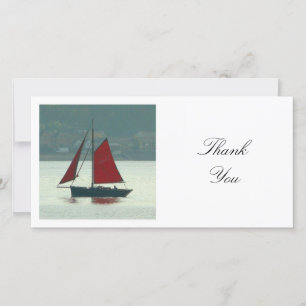 Square Photo - Vintage Yacht Thank You Card