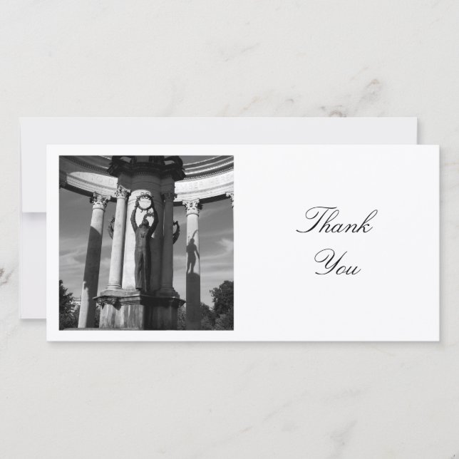 Square Photo - War Memorial, Cathays Park, Cardiff Thank You Card (Front)