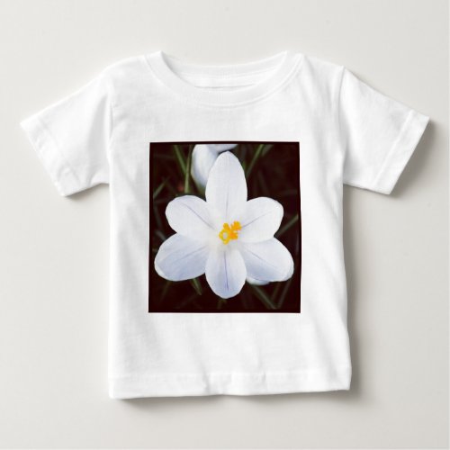 Square Photo _ White Crocus Baby T_Shirt