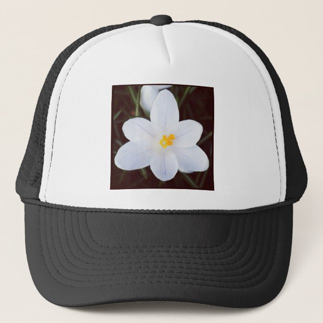 Square Photo - White Crocus Trucker Hat (Front)