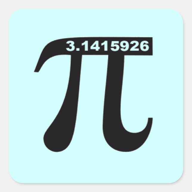 Square Pi Sticker (blue) (Front)