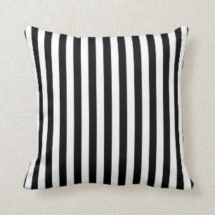 Square Pillow Black White Stripe