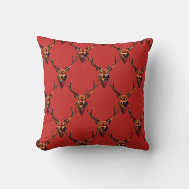 Square Pillow-Deer Throw Pillow (Front)