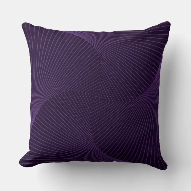 Square Pillow, Purple Spiral Design Throw Pillow (Front)