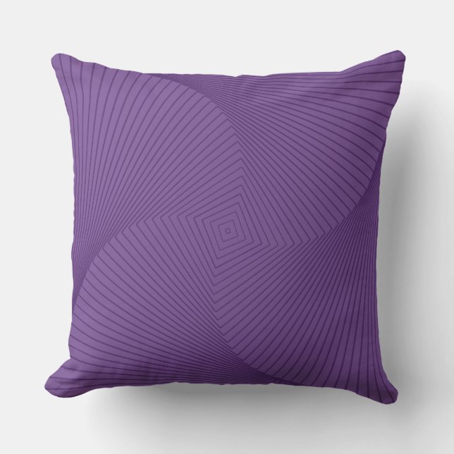 Square Pillow, Purple Spiral Design Throw Pillow (Front)