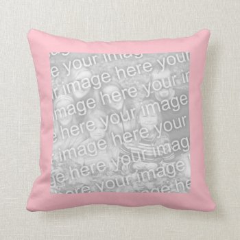 Square Pink Border Photo Throw Pillow by cliffviewdesigns at Zazzle