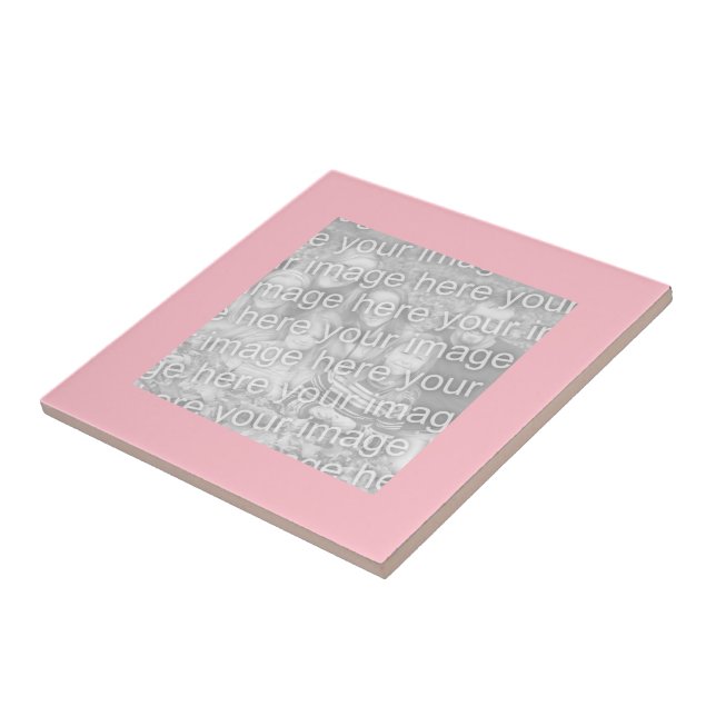 Square Pink Border Photo Tile (Side)