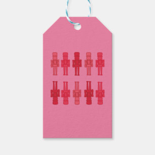 Square Pink Nutcracker Sticker Gift Tags