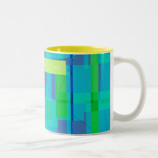 Square Plaid Two-Tone Coffee Mug