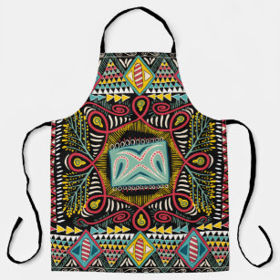 Square pocket, shawl, textile. Colorful abstract p Apron