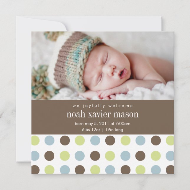 Square Polkadot | Birth Announcement (Front)
