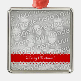 Square premium Christmas photo ornament
