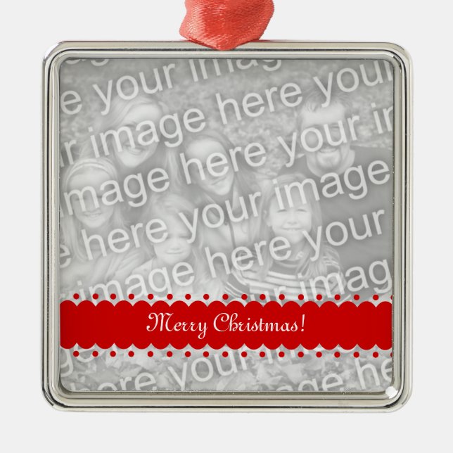 Square premium Christmas photo ornament (Front)