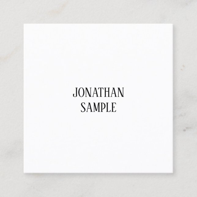 Square Professional Aesthetic Clean Design Modern Business Card (Front)