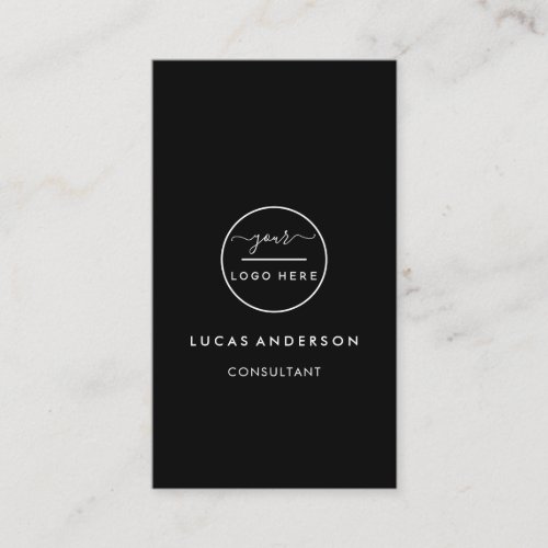 Square professional black add your custom logo bus business card