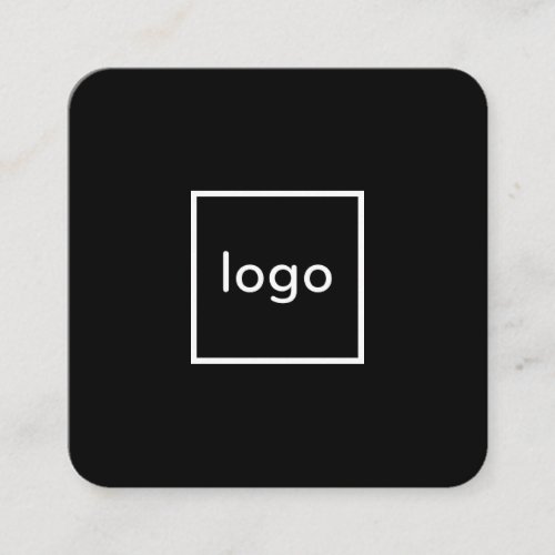 Square professional black add your custom logo square business card