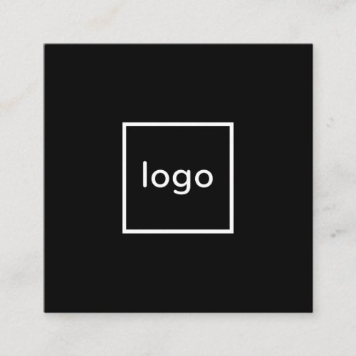Square professional black add your custom logo square business card