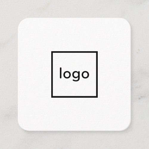 Square professional white add your custom logo square business card