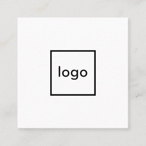 Square professional white add your custom logo square business card