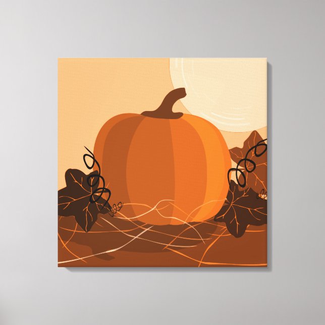 Square Pumpkin Orange Kitchen Wall Decor (Front)