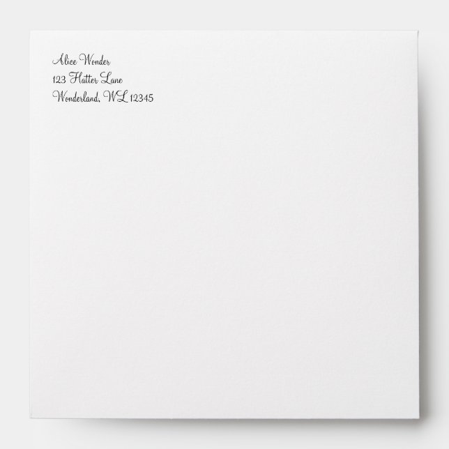 Square Purple Alice Invitation Envelope (Front)