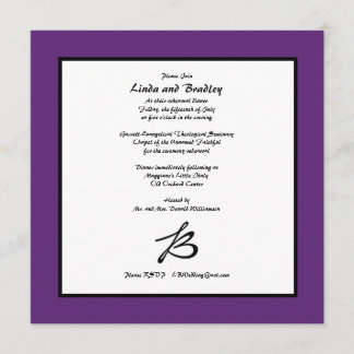 Square Purple Border Invitation