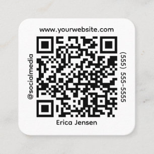 Square QR Social Media Contact Square Business Card