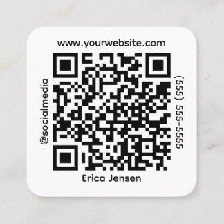 Square QR Social Media Contact Square Business Card