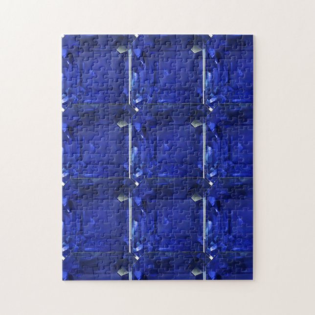 Square Rectangular Blue Sapphire Jigsaw Puzzle (Vertical)