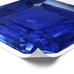 Square Rectangular Blue Sapphire Poster