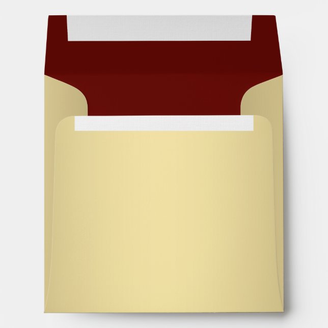 Square Red and Gold Linen Envelopes (Back (Bottom))