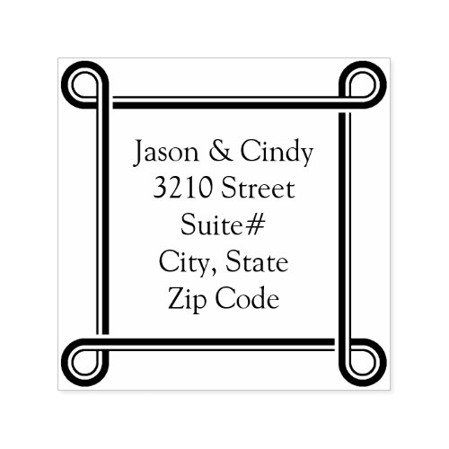 Square Return Address Self_Inking Stamp for Couple
