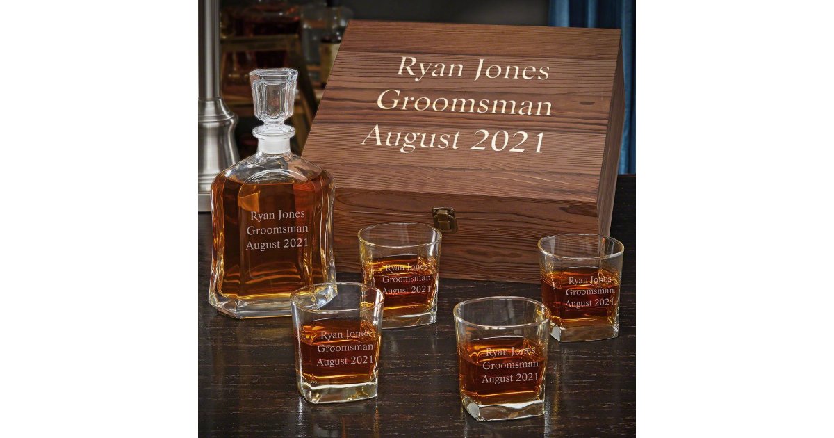 Square Rocks Glasses Set & Argos Whiskey Decanter Zazzle