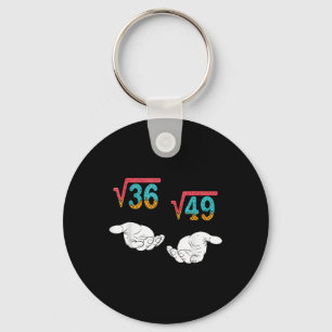 Square Root 36 49 Meme 67 Ice Cream Drip Math Teac Keychain