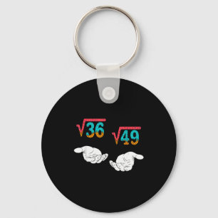 Square Root 36 49 Meme 67 Ice Cream Drip Math Teac Keychain