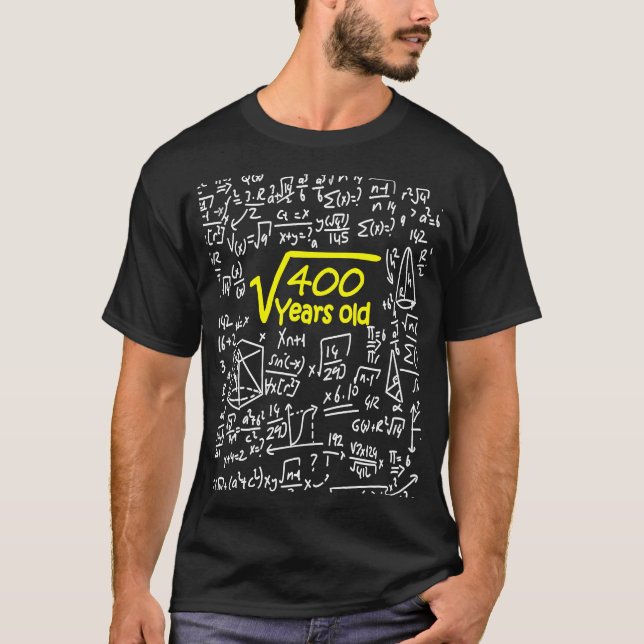 Square Root 400 20 Years Birthday Maths Idea T-Shirt (Front)