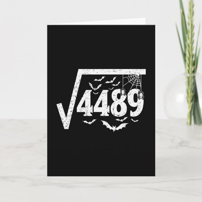 Square Root 4489 Funny Halloween Meme 67 Math Teac Card (Front)